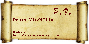 Prusz Vitália névjegykártya